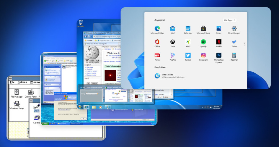 Sự phát triển của giao diện đồ họa người dùng trên các thế hệ Windows