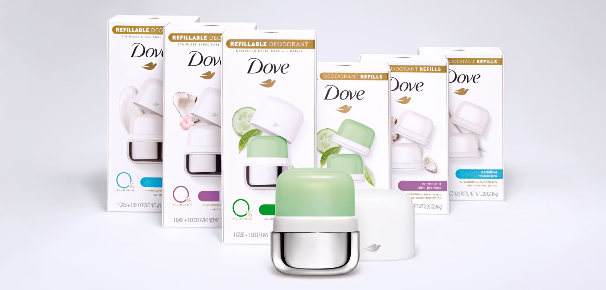 Dove sử dụng thép không gỉ để làm hộp đựng sản phẩm giúp người dùng dễ dàng tái sử dụng. Ảnh: Dove